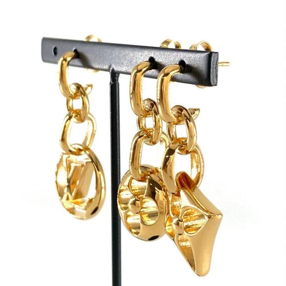 LOUIS VUITTON Gold Earrings - Picture 2 of 6
